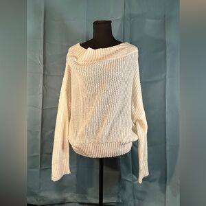Exlura - Chic Off-Shoulder Cream Sweater - S